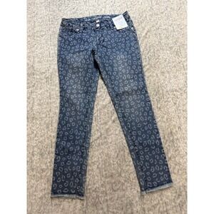 Cat & Jack Girls Leopard Print Jeggings Blue Ultimate Stretch Jeans Size 12 NWT